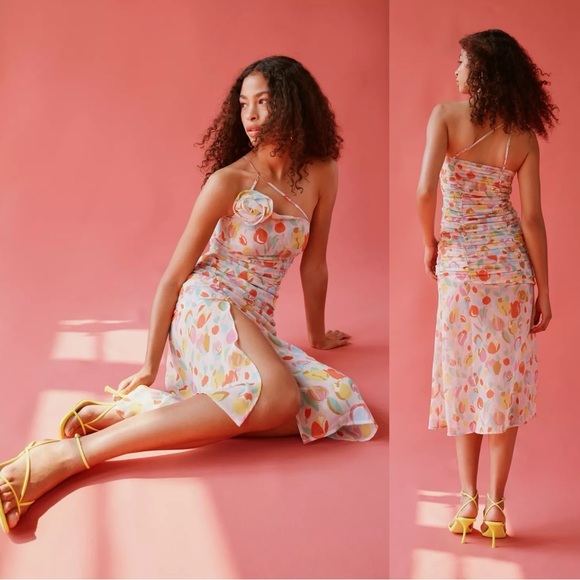 For Love And Lemons Dresses & Skirts - For Love & Lemons Desmona Floral Midi Dress Size Medium NWT Dainty Coquette